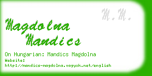 magdolna mandics business card